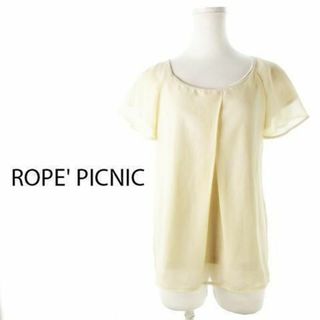 ロペピクニック(Rope' Picnic)のロペピクニック シフォン半袖シアーブラウス 38 ベージュ 230426CK8A(シャツ/ブラウス(半袖/袖なし))