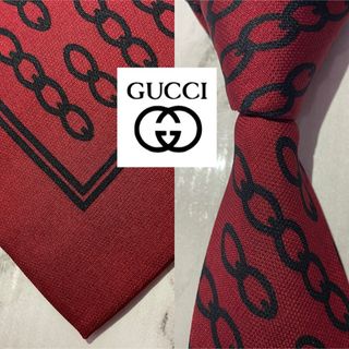 グッチ(Gucci)の【GGブラックチェーン】オールドグッチ　ワイドネクタイ　GUCCI (ネクタイ)