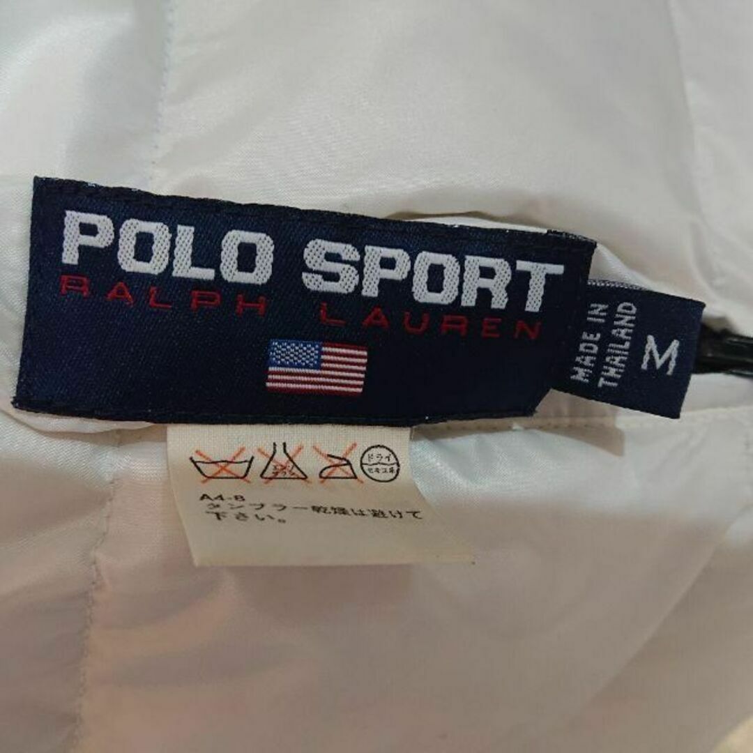 POLO RALPH LAUREN(ポロラルフローレン)の90s POLO SPORTS リバーシブル ダウンジャケット 古着 黒 白 メンズのジャケット/アウター(ダウンジャケット)の商品写真