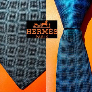 エルメス(Hermes)の【希少オンブレチェック】242エルメス　ネクタイ　HERMES フランス製(ネクタイ)