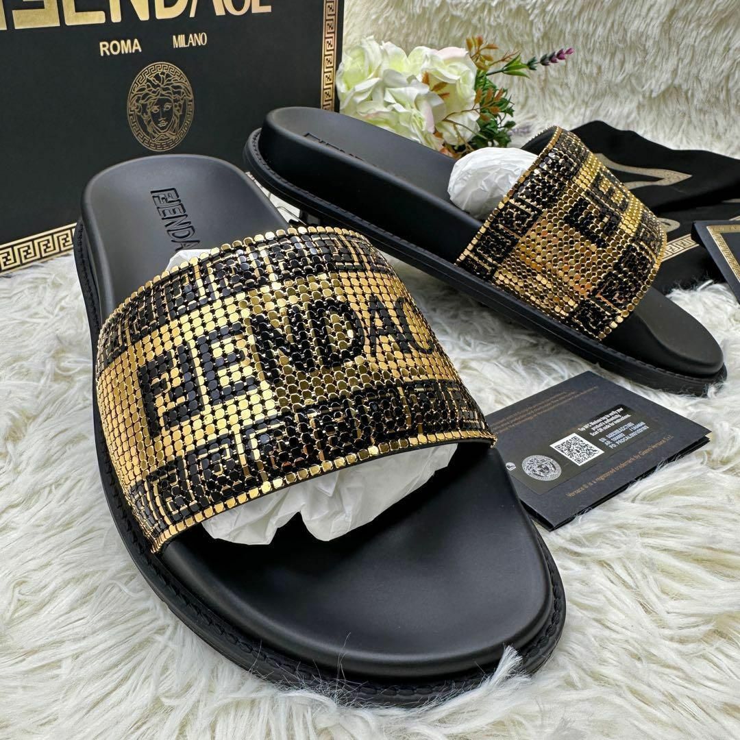 希少 黒入荷！ 新品 入手困難★FENDI VERSACE FENDACE サンダル 36