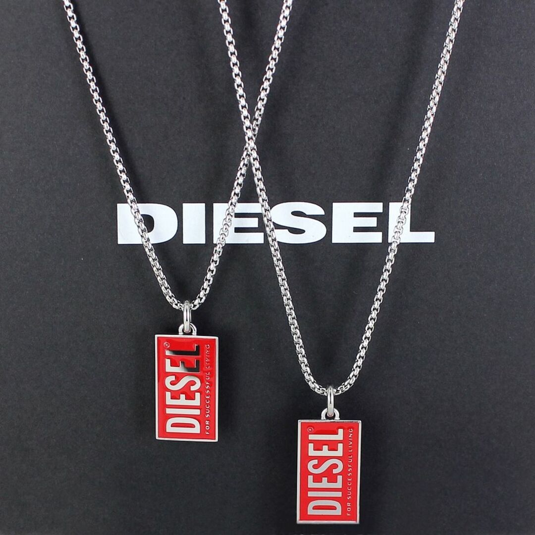 DIESEL(ディーゼル)のペアネックレス ステンレス ディーゼル アクセサリー シンプル ペアルック カップル 夫婦 プレゼント Diesel ブランド チェーン ネックレス ペア お揃い プレゼント ユニセックス メンズのアクセサリー(ネックレス)の商品写真