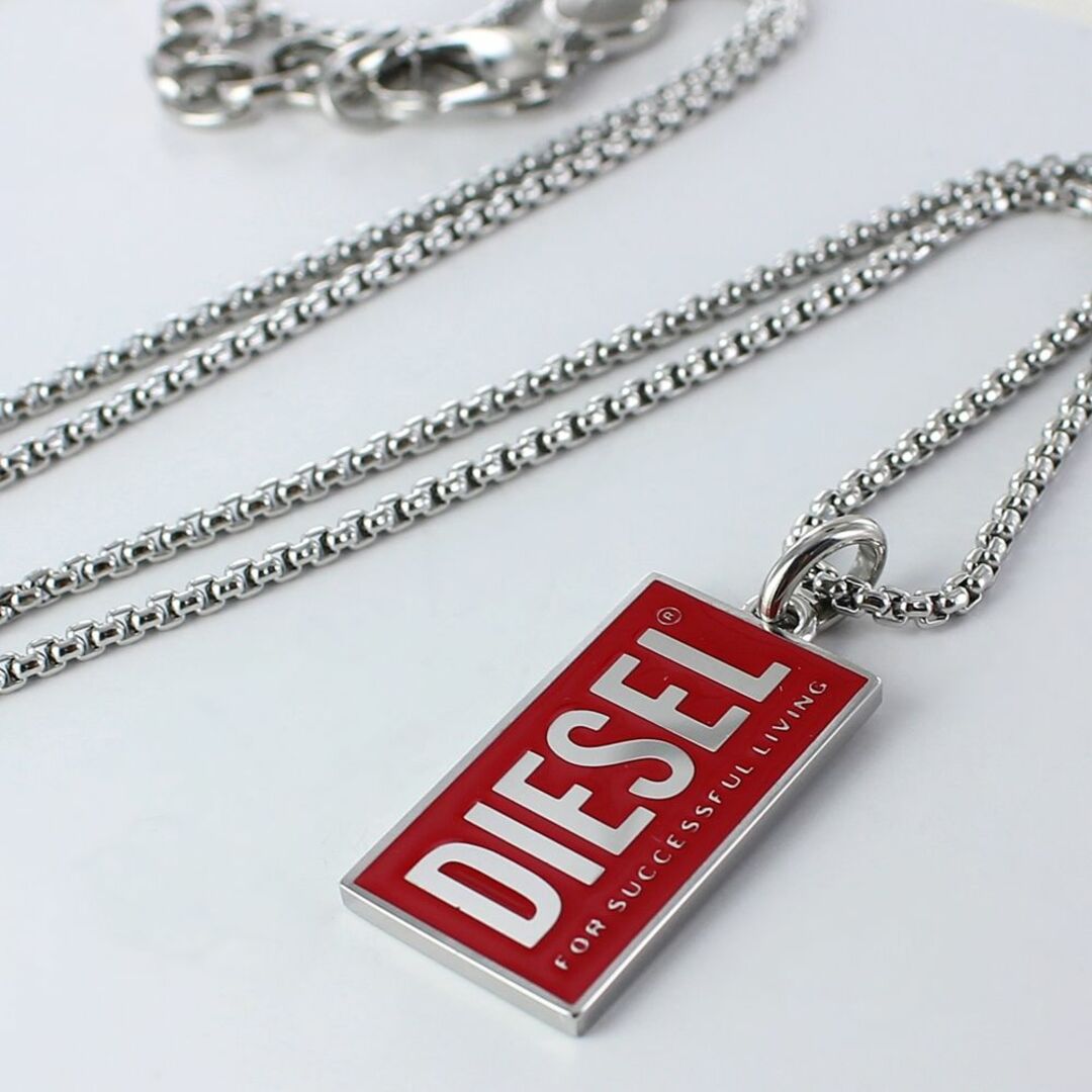 DIESEL(ディーゼル)のペアネックレス ステンレス ディーゼル アクセサリー シンプル ペアルック カップル 夫婦 プレゼント Diesel ブランド チェーン ネックレス ペア お揃い プレゼント ユニセックス メンズのアクセサリー(ネックレス)の商品写真