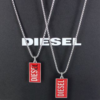 ディーゼル(DIESEL)のペアネックレス ステンレス ディーゼル アクセサリー シンプル ペアルック カップル 夫婦 プレゼント Diesel ブランド チェーン ネックレス ペア お揃い プレゼント ユニセックス(ネックレス)