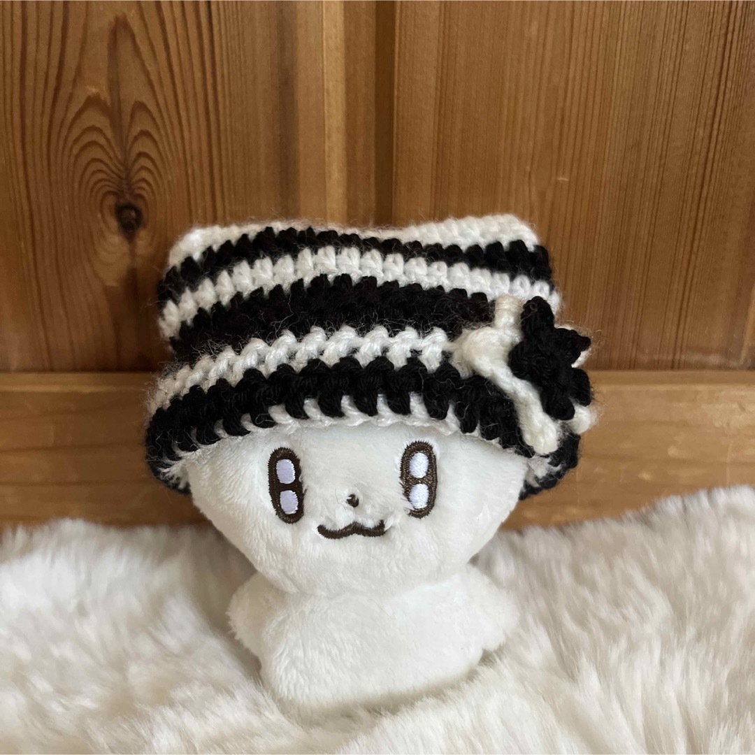 10cm ぬい ぬい服 猫耳ニット帽 ボーダー - その他
