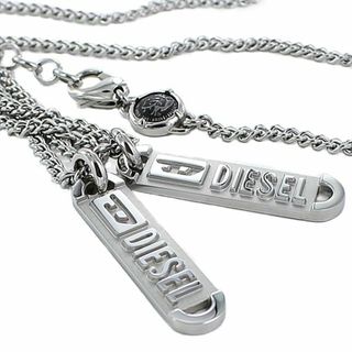 ディーゼル(DIESEL)のペアアクセサリー カップル 夫婦 プレゼント Diesel ディーゼル シルバー チェーン ネックレス プレート 男性 女性 ブランド ペア アクセ お揃い(ネックレス)