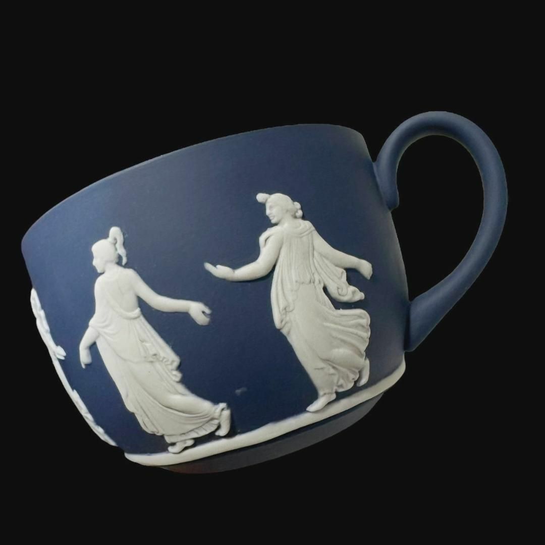 WEDGWOOD(ウェッジウッド)の★ウェッジウッド★ ジャスパー カップ&ソーサー ポートランドブルー ネイビー インテリア/住まい/日用品のキッチン/食器(グラス/カップ)の商品写真