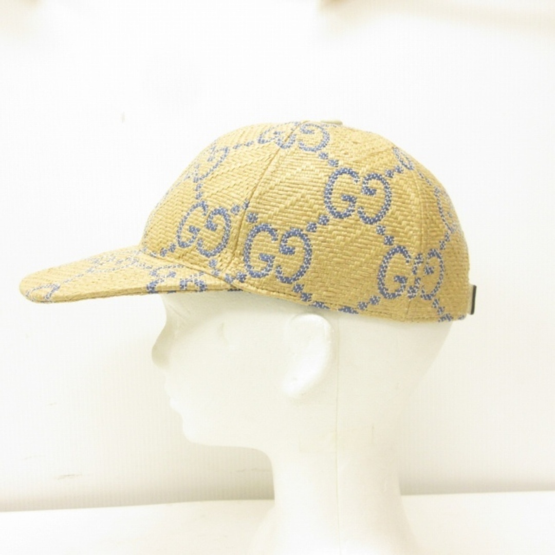 Gucci(グッチ)のグッチ GUCCI 22SS GG柄 ラフィア ベースボールキャップ 帽子 メンズの帽子(その他)の商品写真