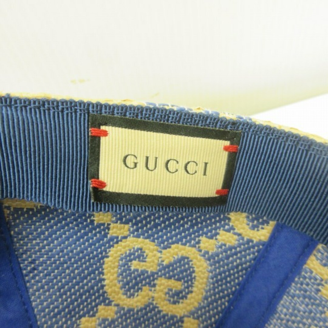 Gucci(グッチ)のグッチ GUCCI 22SS GG柄 ラフィア ベースボールキャップ 帽子 メンズの帽子(その他)の商品写真