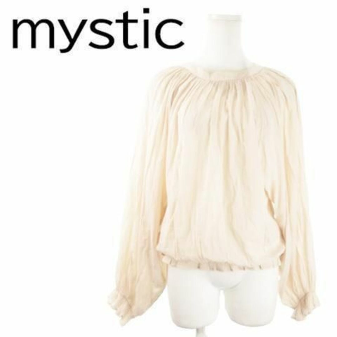 mystic(ミスティック)のミスティック 長袖ギャザーブラウス バックリボン F 230731AO3A レディースのトップス(シャツ/ブラウス(長袖/七分))の商品写真