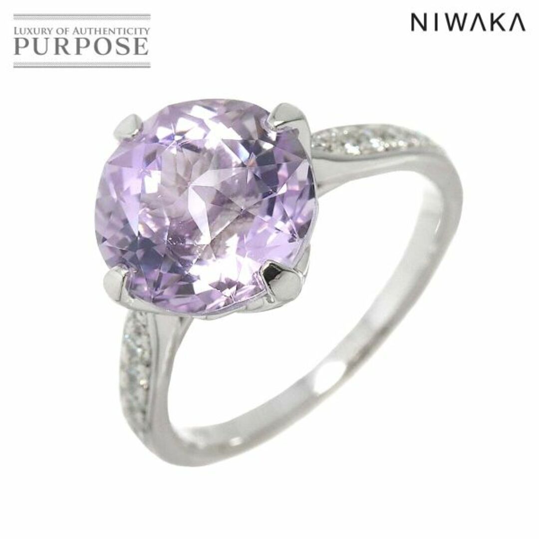 other(アザー)の俄 NIWAKA ニワカ 睡蓮 10号 リング アメジスト ダイヤ 0.16ct K18 WG ホワイトゴールド 750 指輪 VLP 90217956 レディースのアクセサリー(リング(指輪))の商品写真