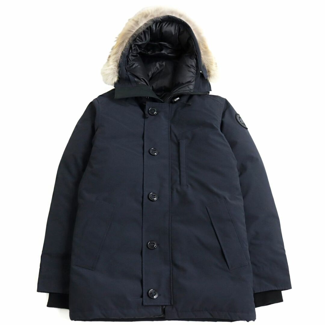 CANADA GOOSE(カナダグース)の良品●カナダグース CHATEAU/シャトー 3426MB ブラックレーベル コヨーテファー ロゴワッペン付 ダウンジャケット 紺 S カナダ製 正規品 メンズのジャケット/アウター(ダウンジャケット)の商品写真