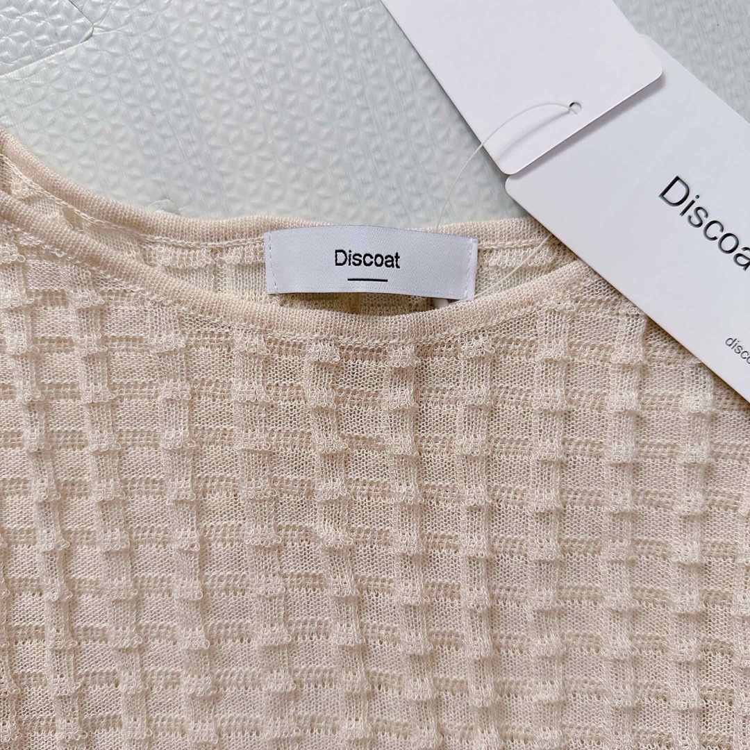 Discoat(ディスコート)のDiscoat tシャツ Tシャツ シアー変り編みプルオーバー レディースのトップス(カットソー(長袖/七分))の商品写真