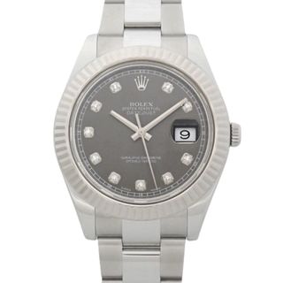 ロレックス(ROLEX)の【保証書付】 ロレックス 116334G デイトジャスト 2 WG/SS ランダム番 自動巻き 腕時計 オイスターブレスレット 2014年1月購入 グレー シルバー メンズ 40601108552 【中古】【アラモード】(腕時計(アナログ))