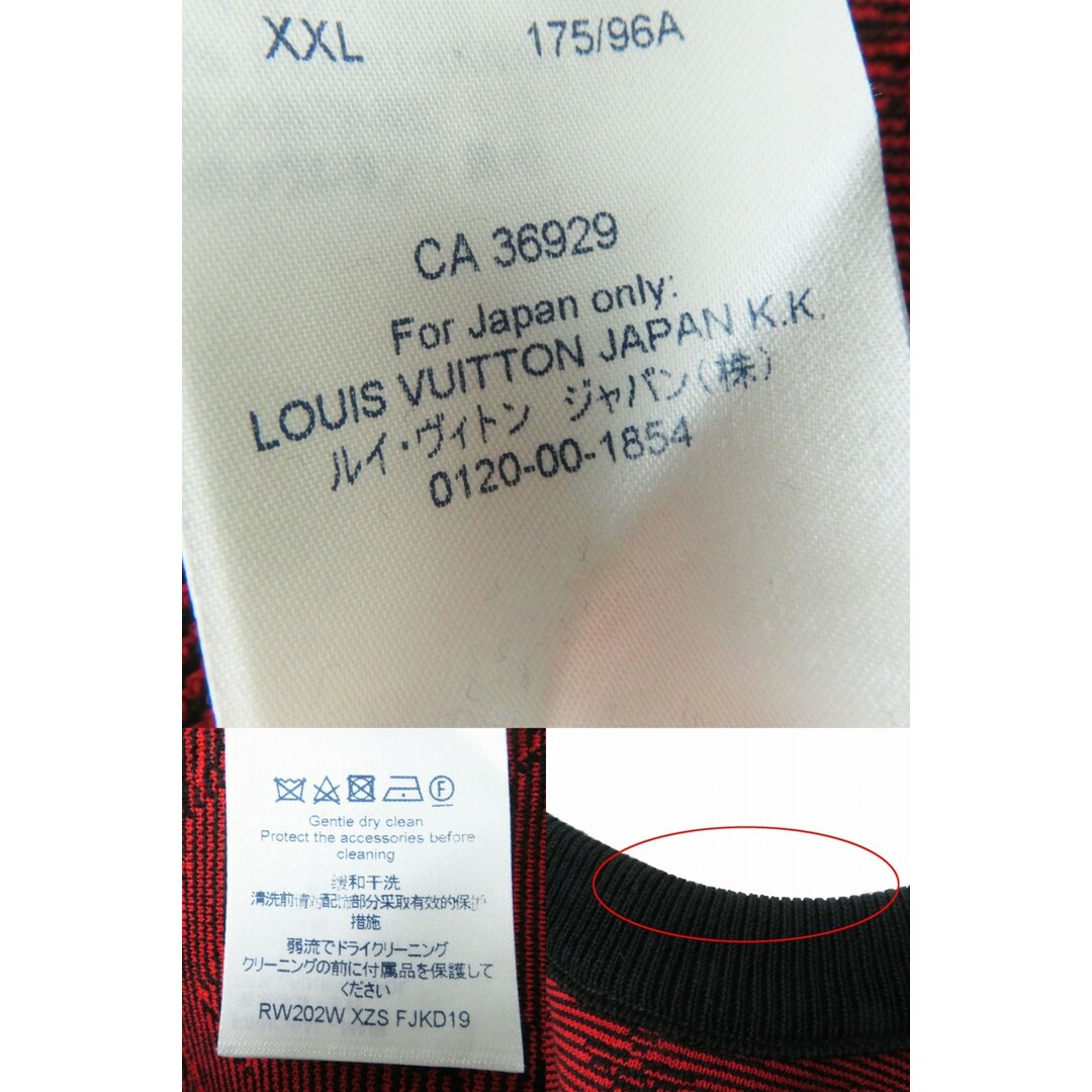 LOUIS VUITTON(ルイヴィトン)の極美品◎正規品 イタリア製 LOUIS VUITTON ルイヴィトン 20AW スリーブレス ミニドレスインモノグラム ウールニット ワンピース 黒×赤 XS レディースのワンピース(ミニワンピース)の商品写真