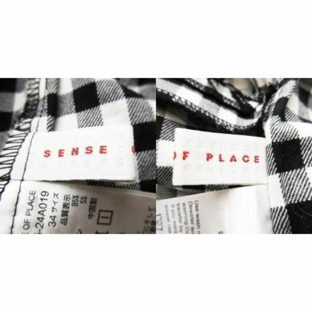 SENSE OF PLACE by URBAN RESEARCH(センスオブプレイスバイアーバンリサーチ)のセンスオブプレイス パンツ テーパード チェック 34 黒 230509AH6A レディースのパンツ(カジュアルパンツ)の商品写真