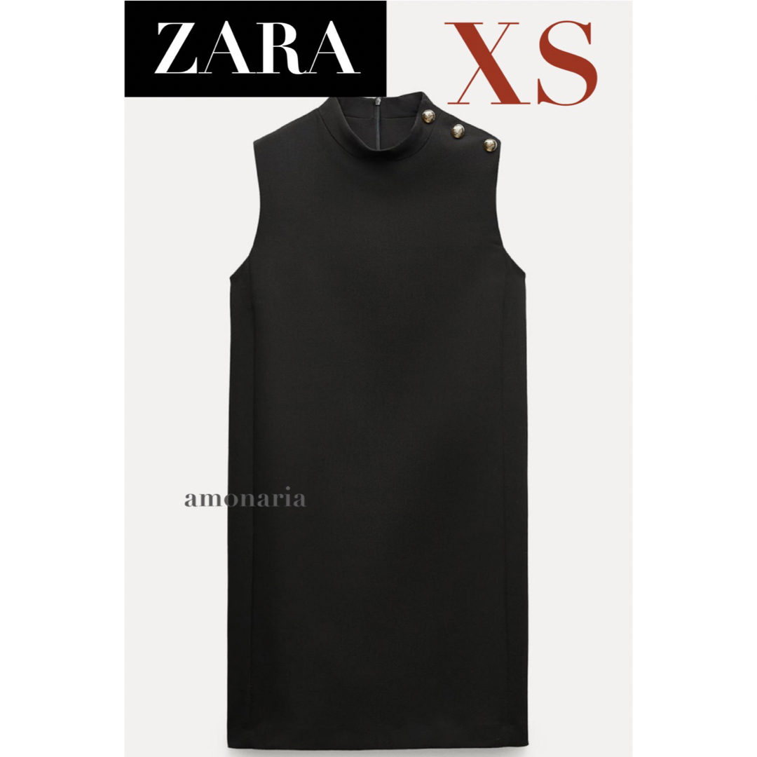 ZARA(ザラ)の【新品】ZARA ボタンショートワンピース　ミニワンピース　ワンピース　ドレス レディースのワンピース(ミニワンピース)の商品写真