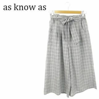 アズノウアズ(AS KNOW AS)のアズノウアズ ガウチョパンツ グレンチェック リボン * 230728AO17A(カジュアルパンツ)