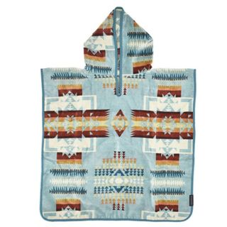 ペンドルトン(PENDLETON)のペンドルトン PENDLETON ポンチョ
 CHIEF　JOSEPH　AQUA JACQUARD CHILDRENS HOODED TOWEL フード付き ブルー(おくるみ/ブランケット)