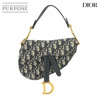 クリスチャンディオール(Christian Dior)の新品同様 クリスチャン ディオール Christian Dior オブリーク サドル ミニ ハンド バッグ キャンバス レザー ネイビー M0447CTZQ VLP 90225223(ハンドバッグ)