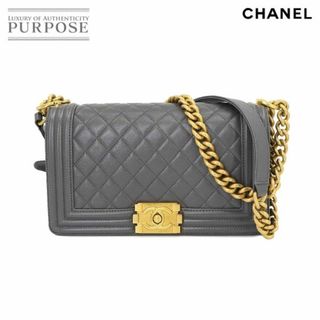 シャネル(CHANEL)の未使用 展示品 シャネル CHANEL ボーイシャネル チェーン ショルダー バッグ キャビアスキン レザー グレー A67086 ゴールド 金具 VLP 90225748(ショルダーバッグ)