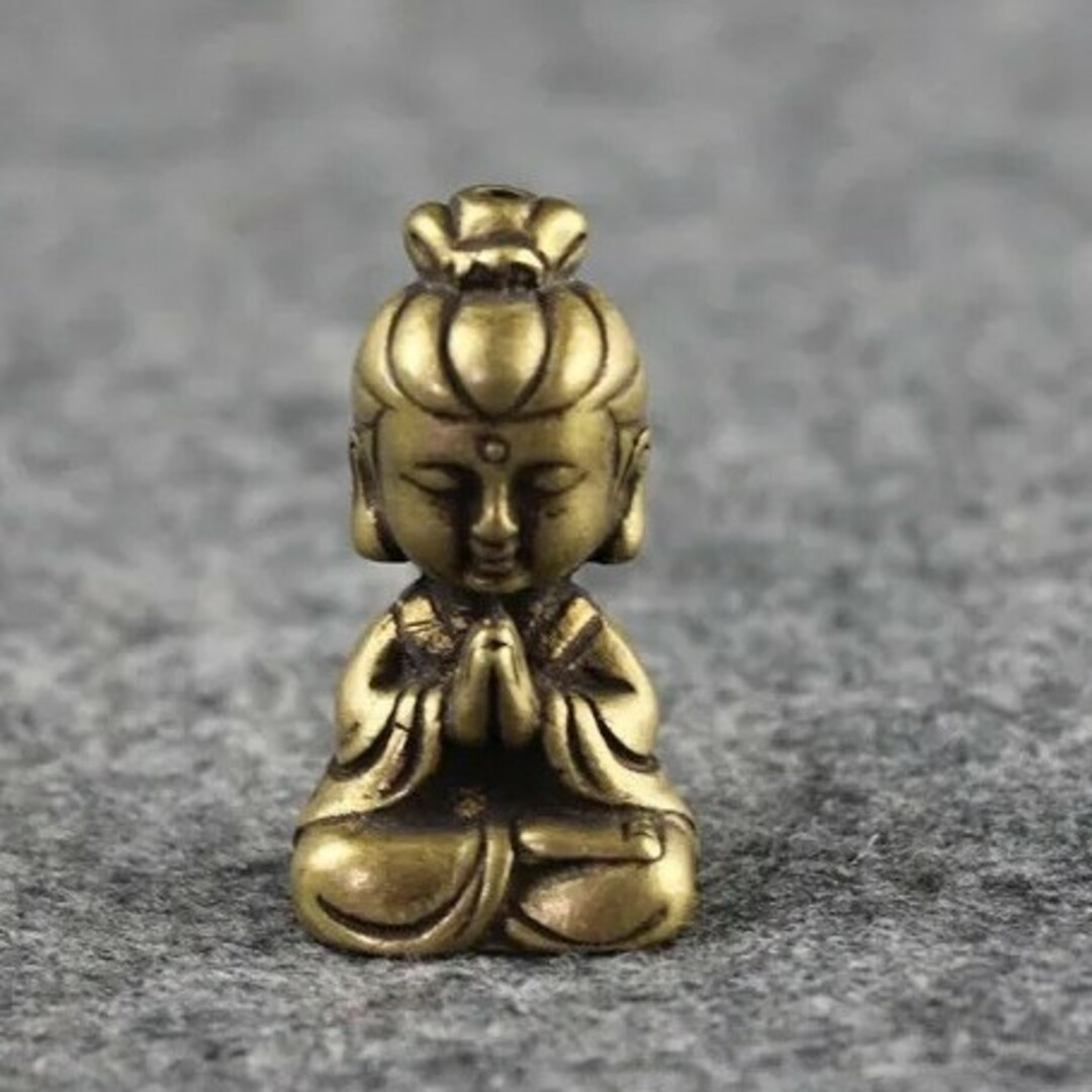 観音菩薩 仏像 木彫り アンティーク 置物 お守り 約5cm 2体 観音菩薩 仏像 木彫り アンティーク 置物 お守り 約5cm 2体