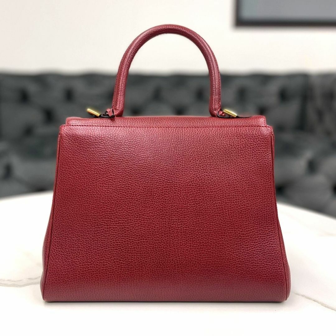 DELVAUX - デルボー ブリヨンMM ワインレッド レザー 2way DELVAUX - デルボー ブリヨンMM ワインレッド レザー 2way
