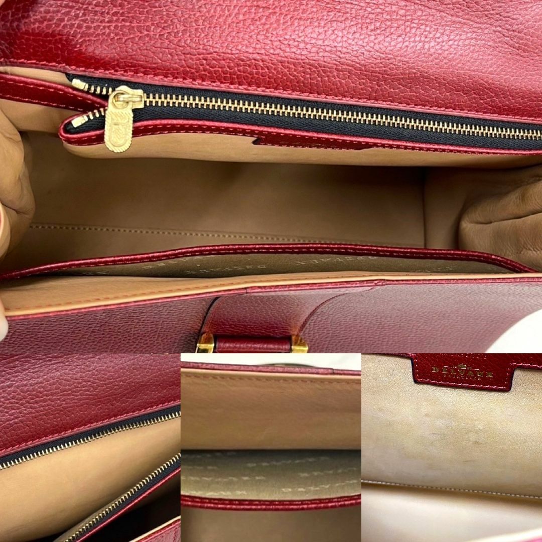 DELVAUX - デルボー ブリヨンMM ワインレッド レザー 2way DELVAUX - デルボー ブリヨンMM ワインレッド レザー 2way