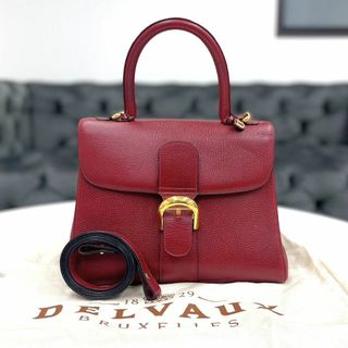 デルヴォー(DELVAUX)のデルボー　ブリヨンMM　ワインレッド　レザー　2way　 ハンドバッグ(ハンドバッグ)