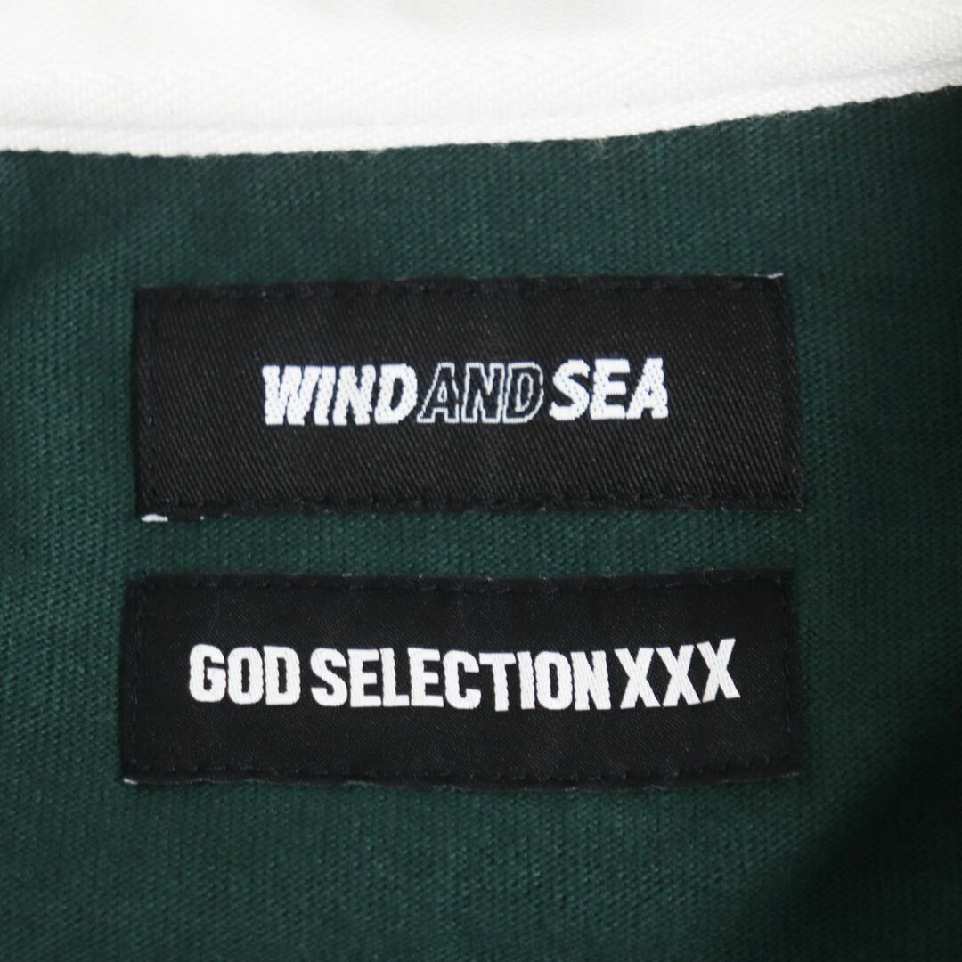 WIND AND SEA(ウィンダンシー)の未使用品●ウィンダンシー×ゴッドセレクション Rugby Shirt WDS-XXX-21A-06 ボーダー ラグビーシャツ グリーン×ボルドー M 正規品 メンズ メンズのトップス(ポロシャツ)の商品写真