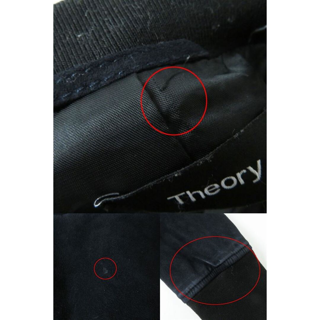 theory(セオリー)の美品◎正規品 トルコ製 Theory セオリー 01-7160810-895-902 レディース スウェードレザー ジップアップ ブルゾン／ジャケット ネイビー S レディースのジャケット/アウター(ブルゾン)の商品写真