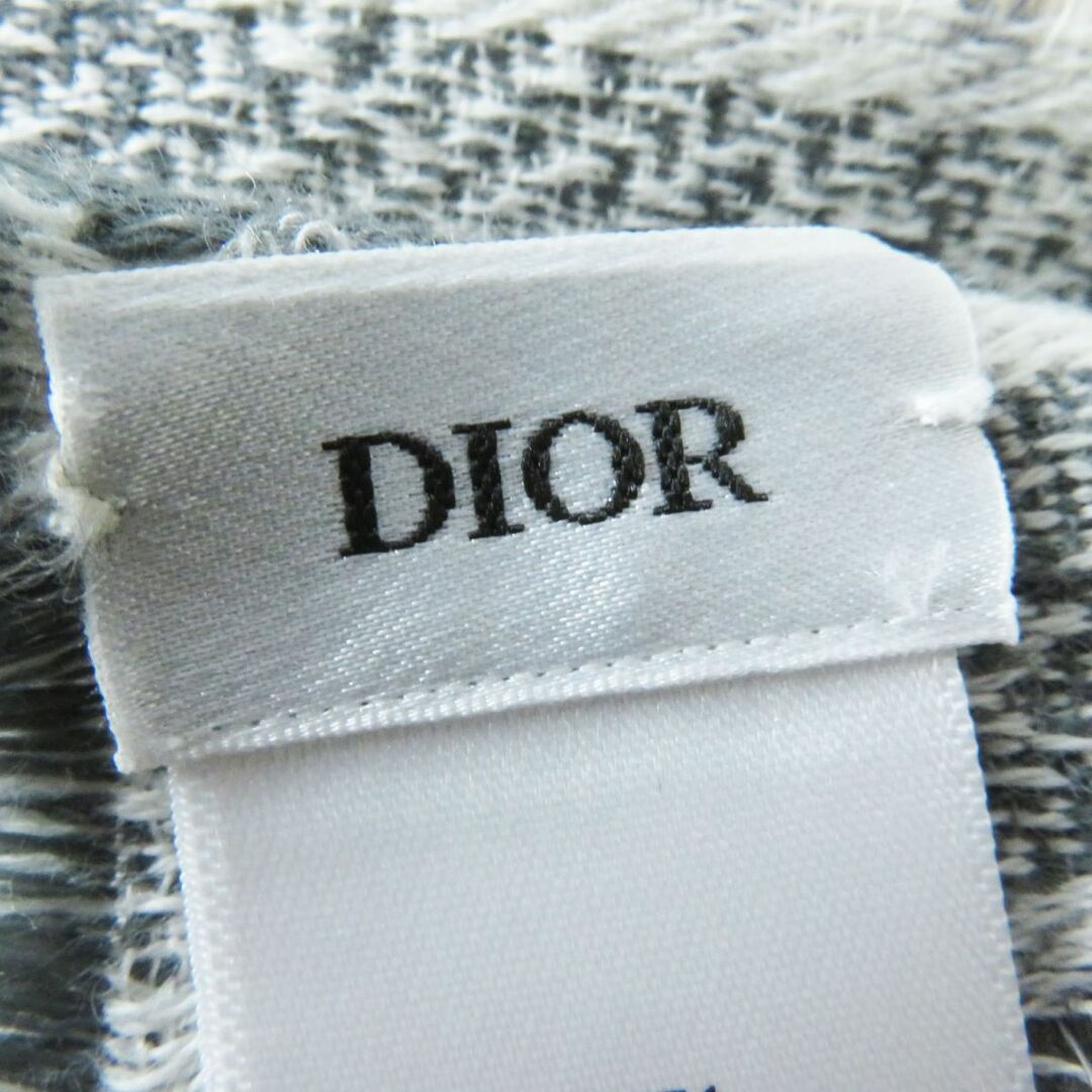 Dior(ディオール)の極美品◎正規品 イタリア製 DIOR ディオールオム メンズ カシミヤ×シルク ストール／ショール／マフラー ホワイト×グレー チェック柄 メンズのファッション小物(マフラー)の商品写真