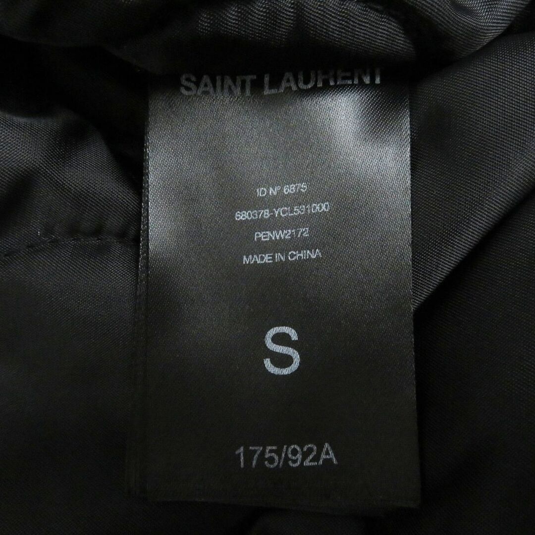 Saint Laurent(サンローラン)の未使用□SAINT LAURENT PARIS×Schott サンローランパリ ショット 680378 羊革 レイヤード フーデッド ボンバージャケット／MA-1 黒 S 正規 メンズのジャケット/アウター(ブルゾン)の商品写真