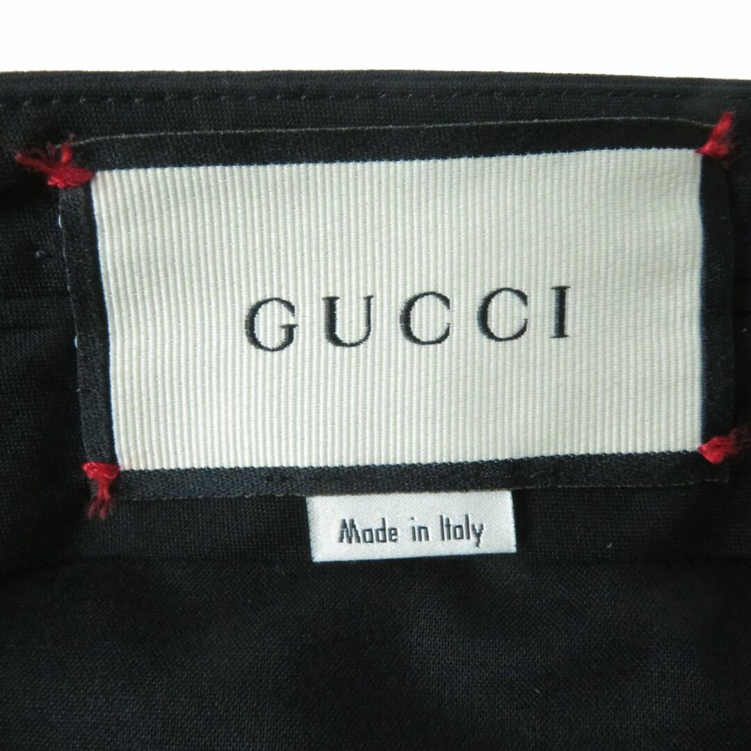 Gucci(グッチ)の美品◎正規品 イタリア製 GUCCI グッチ 19AW 595172 レディース ウール×シルク センタープレス ロングパンツ ブラック 黒 38 タグ付き レディースのパンツ(その他)の商品写真