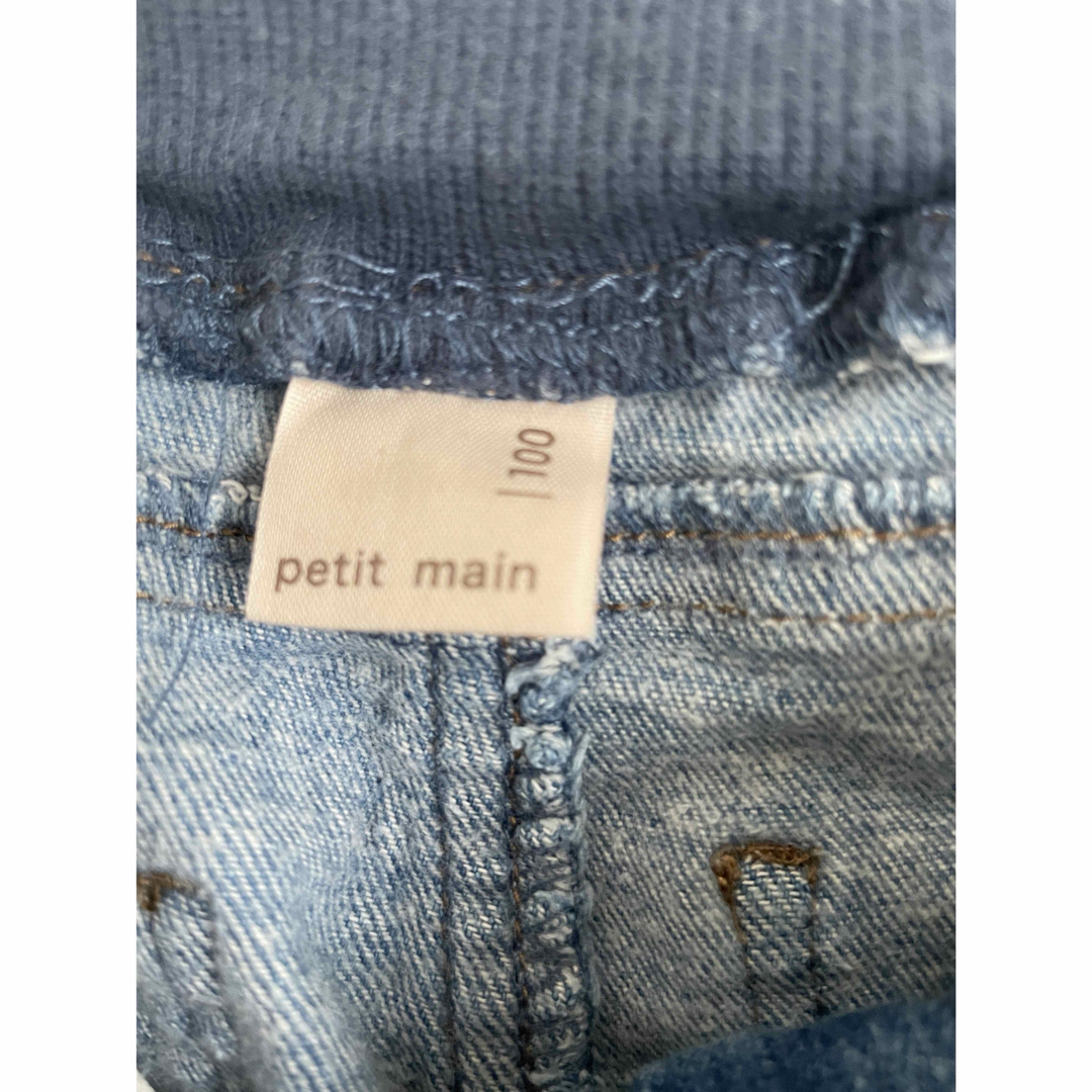 petit main(プティマイン)の【最終値下げ】プティマイン  デニムパンツ　ストレッチパンツ　100 キッズ/ベビー/マタニティのキッズ服女の子用(90cm~)(パンツ/スパッツ)の商品写真