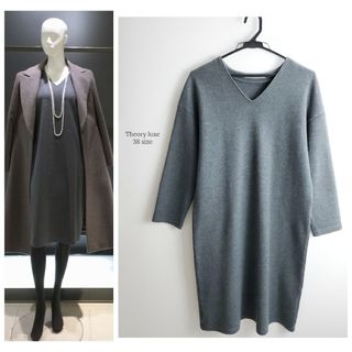 セオリーリュクス(Theory luxe)の美品☆セオリーリュクス ウール 大人 ワンピース グレー(ロングワンピース/マキシワンピース)