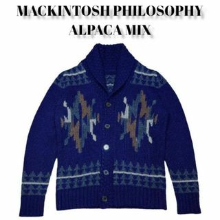 マッキントッシュフィロソフィー(MACKINTOSH PHILOSOPHY)のマッキントッシュフィロソフィー　アルパカ混　ネイティブ柄　カーディガン(カーディガン)