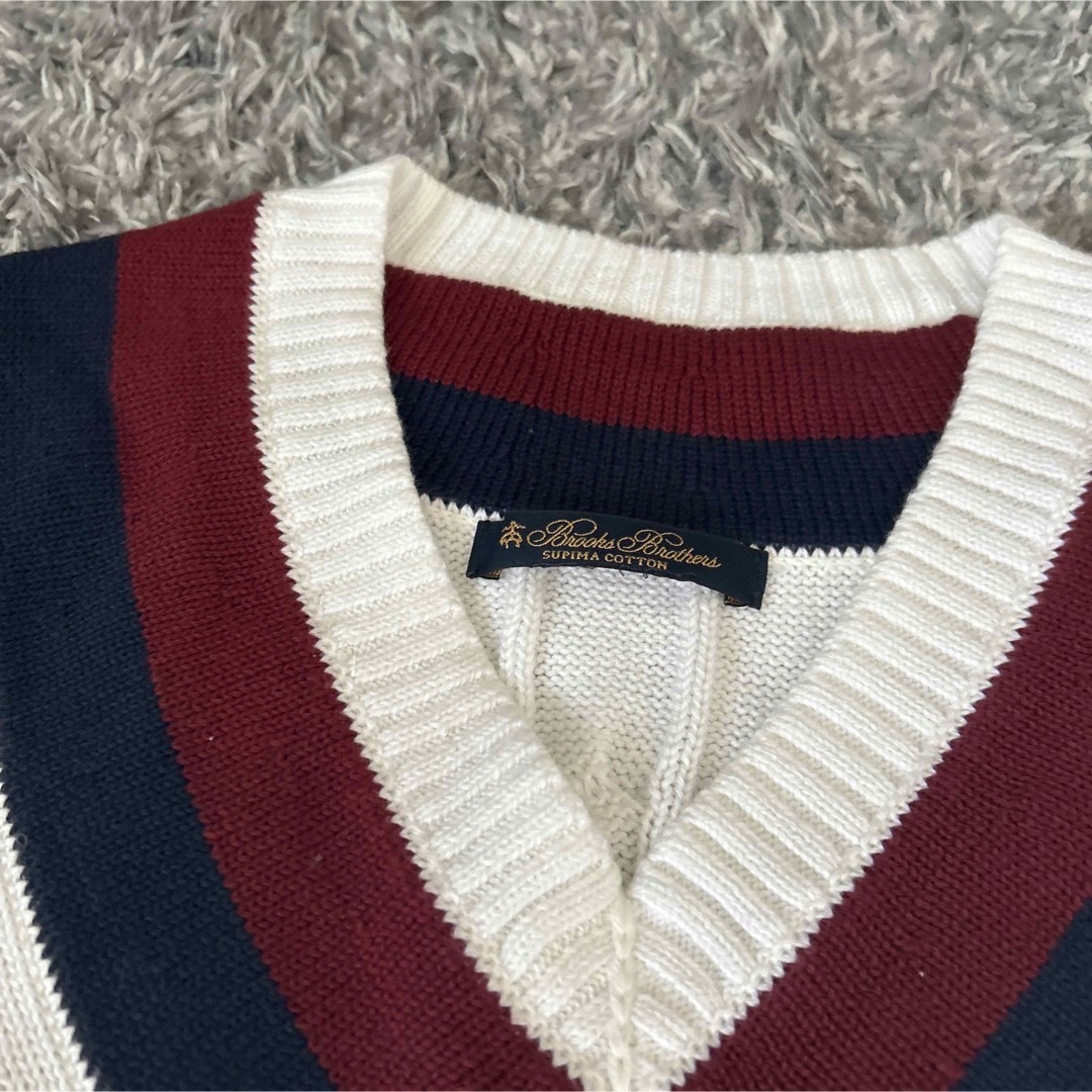 Brooks Brothers(ブルックスブラザース)のBrooksBrothers スーピマコットン　Vネックテニスセーター メンズのトップス(ニット/セーター)の商品写真