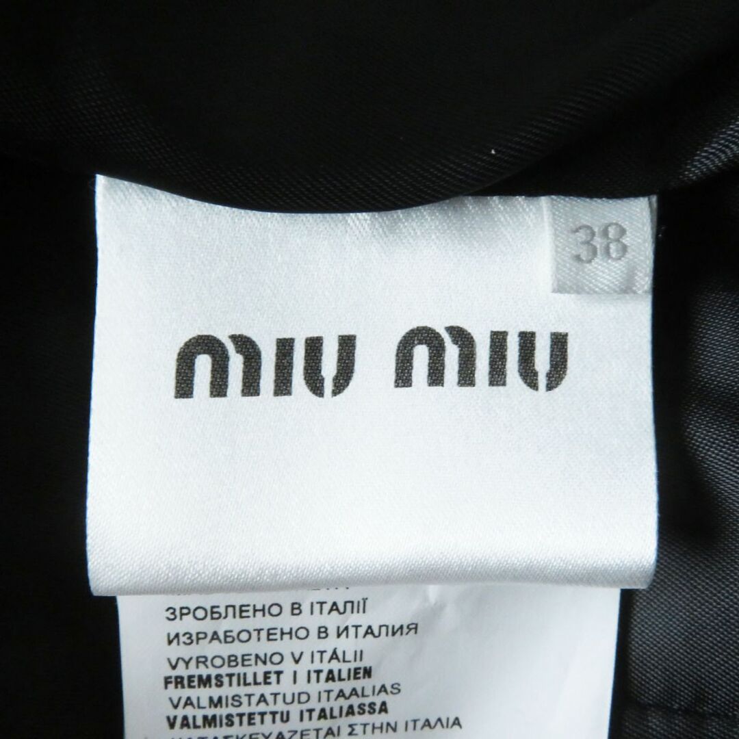 miumiu(ミュウミュウ)の極美品◎正規品 イタリア製 MIUMIU ミュウミュウ MS1455 レディース バージルウール ダブルブレストコート ブラック 黒 38 シンプル◎ レディースのジャケット/アウター(その他)の商品写真