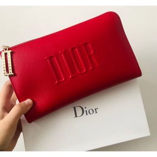 クリスチャンディオール(Christian Dior)の新品　ディオール　ポーチ 正規ノベルティ  レッド(ポーチ)