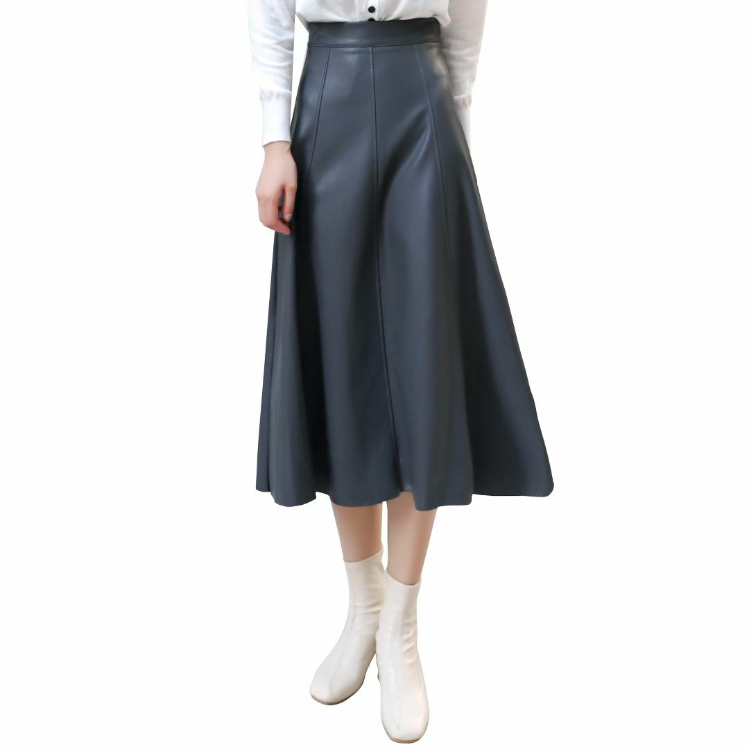 [Syvent] レディース Aライン ロング レザースカート フレアスカート  レディースのファッション小物(その他)の商品写真