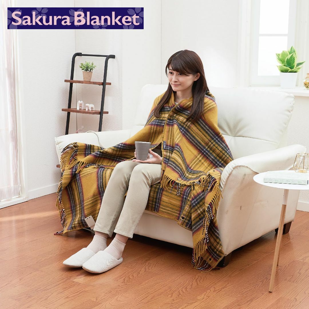 【色: カーキー】Sakura Blanket (サクラ ブランケット) ラージ インテリア/住まい/日用品の寝具(布団)の商品写真