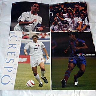 ワールドサッカーグラフィック両面ポスター付録4枚 2003・2004年頃 その1(スポーツ選手)