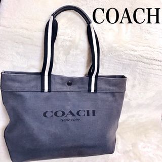 コーチ(COACH)のCOACH コーチ キャンバス ブラック 黒 大容量 ロゴ トートバッグ (トートバッグ)