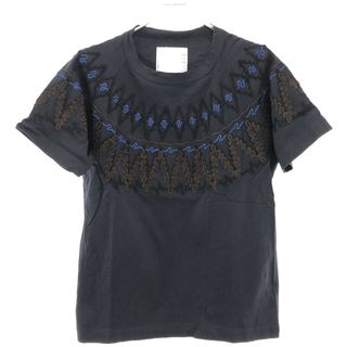 サカイ(sacai)のsacai サカイ 11AW 刺繍デザインTシャツ ネイビー 1(Tシャツ/カットソー(半袖/袖なし))