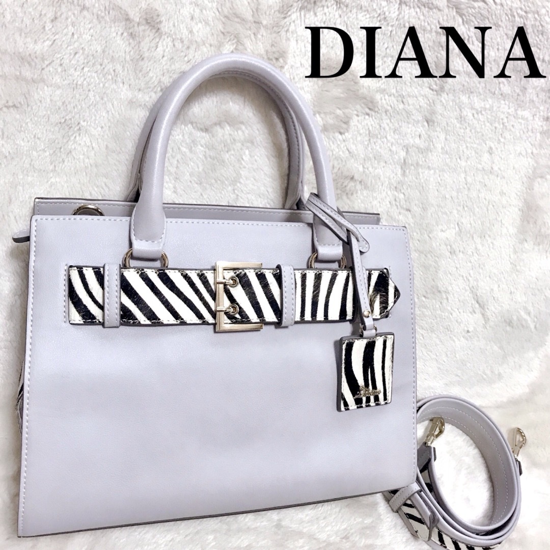 DIANA(ダイアナ)の美品 DIANA ダイアナ 2way レザー 切り替え ゼブラ ハンドバッグ レディースのバッグ(ハンドバッグ)の商品写真