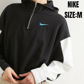 ナイキ(NIKE)のNIKE ナイキ スウェットパーカー Mサイズ ハーフジップ ブラック(パーカー)