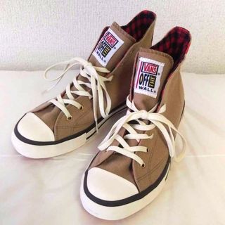 ヴァンズ(VANS)の【匿名配送】VANS バンズ ハイカット 23.5㎝ ベージュ 赤 チェック(スニーカー)