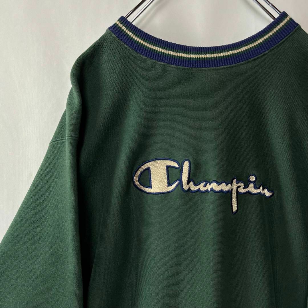 Champion(チャンピオン)のチャンピオン　リバースウィーブ　ビッグロゴ　スウェットトレーナー　グリーン　XL メンズのトップス(スウェット)の商品写真