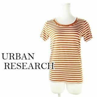 アーバンリサーチ(URBAN RESEARCH)のアーバンリサーチ スパンコールボーダーCS F オレンジ 230530CK21A(Tシャツ(半袖/袖なし))